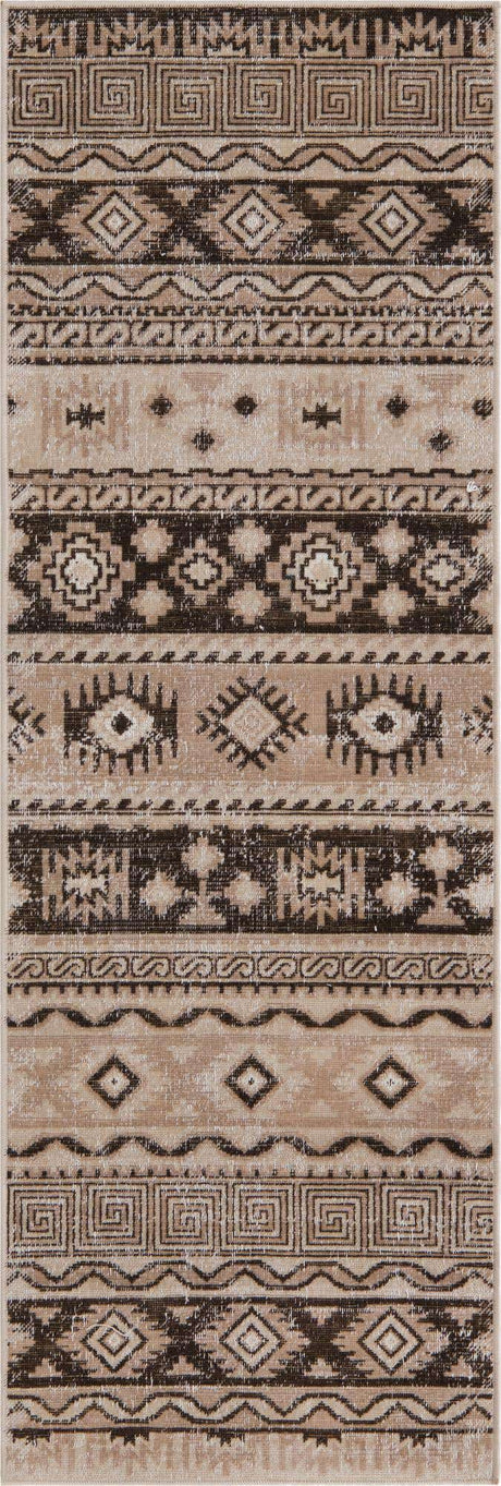 Beige 2' x 6' 1 Lucerne Runner Area Rug 100% Polypropylene Traditional Classic Easy Clean Carpet for Kitchens, Living Rooms, Bedroom, Office for Sale at Rug Engine