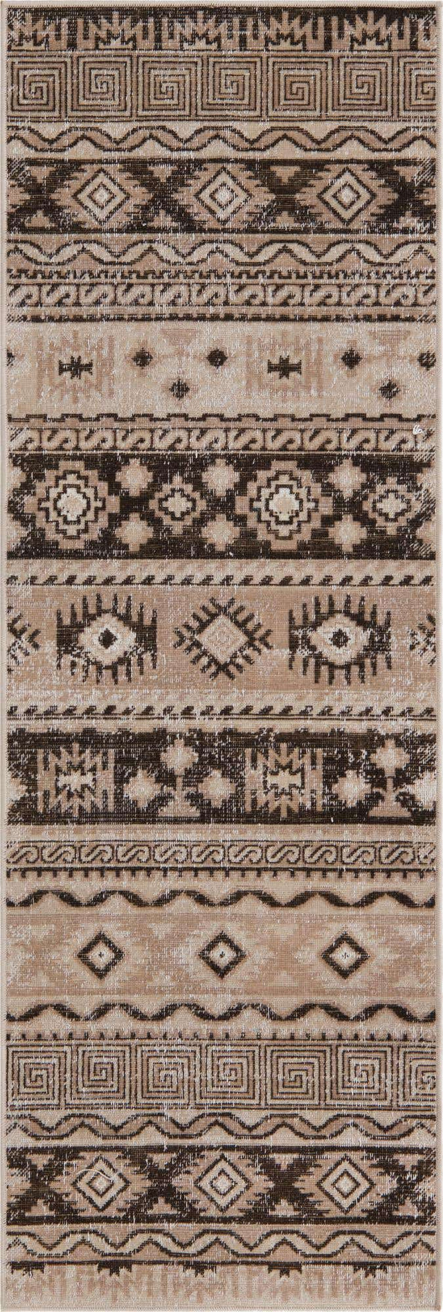 Beige 2' x 6' 1 Lucerne Runner Area Rug 100% Polypropylene Traditional Classic Easy Clean Carpet for Kitchens, Living Rooms, Bedroom, Office for Sale at Rug Engine