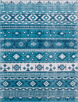 Blue 9' x 12' Lucerne Rectangle Area Rug 100% Polypropylene Traditional Classic Easy Clean Carpet for Kitchens, Living Rooms, Bedroom, Office for Sale at Rug Engine