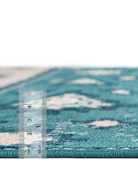 Blue 4' 1 x 6' 1 Lucerne Rectangle Area Rug 100% Polypropylene Traditional Classic Easy Clean Carpet for Kitchens, Living Rooms, Bedroom, Office for Sale at Rug Engine
