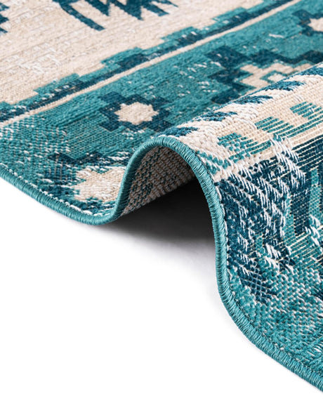 Blue 5' 3 x 8' Lucerne Rectangle Area Rug 100% Polypropylene Traditional Classic Easy Clean Carpet for Kitchens, Living Rooms, Bedroom, Office for Sale at Rug Engine