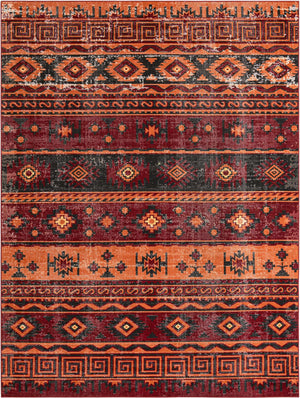 Rust Red 9' x 12' Lucerne Rectangle Area Rug 100% Polypropylene Traditional Classic Easy Clean Carpet for Kitchens, Living Rooms, Bedroom, Office for Sale at Rug Engine