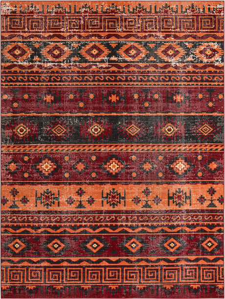 Rust Red 9' x 12' Lucerne Rectangle Area Rug 100% Polypropylene Traditional Classic Easy Clean Carpet for Kitchens, Living Rooms, Bedroom, Office for Sale at Rug Engine