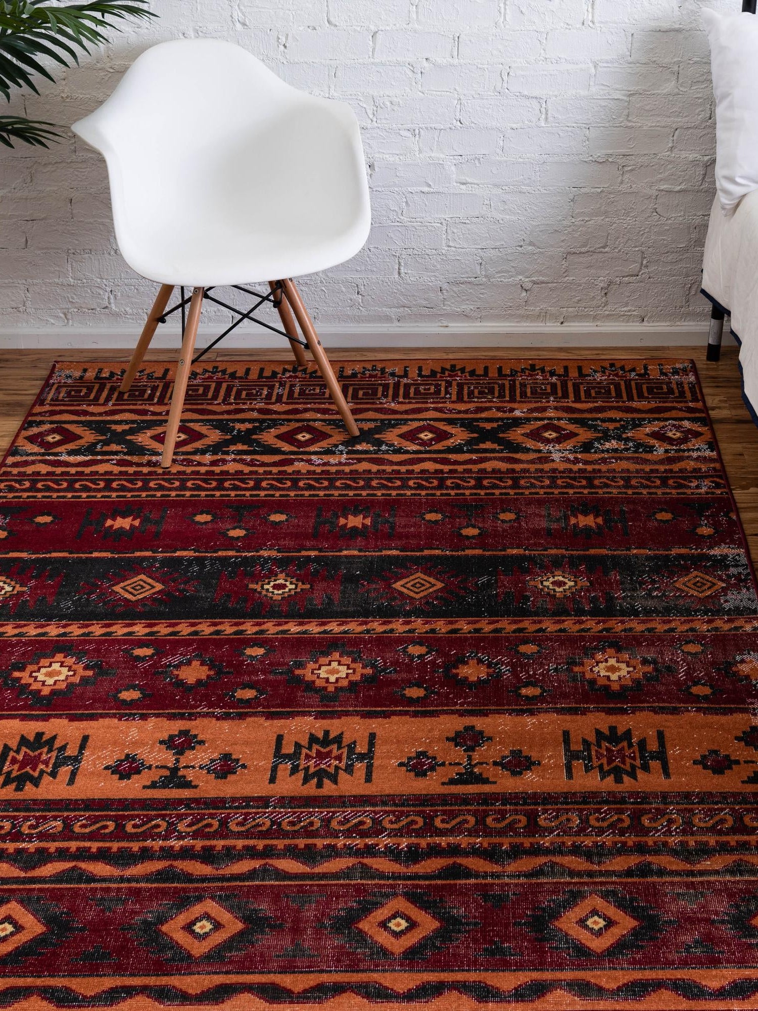 Rust Red 7' 1 x 10' Lucerne Rectangle Area Rug 100% Polypropylene Traditional Classic Easy Clean Carpet for Kitchens, Living Rooms, Bedroom, Office for Sale at Rug Engine