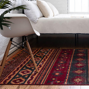 Rust Red 7' 10 x 10' Lucerne Rectangle Area Rug 100% Polypropylene Traditional Classic Easy Clean Carpet for Kitchens, Living Rooms, Bedroom, Office for Sale at Rug Engine
