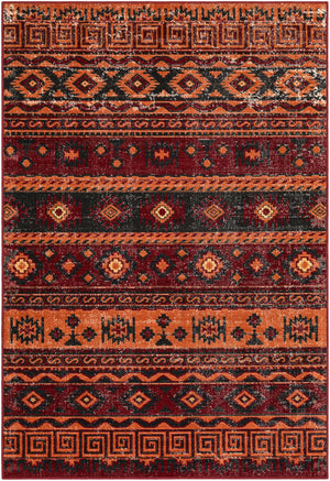 Rust Red 4' 1 x 6' 1 Lucerne Rectangle Area Rug 100% Polypropylene Traditional Classic Easy Clean Carpet for Kitchens, Living Rooms, Bedroom, Office for Sale at Rug Engine