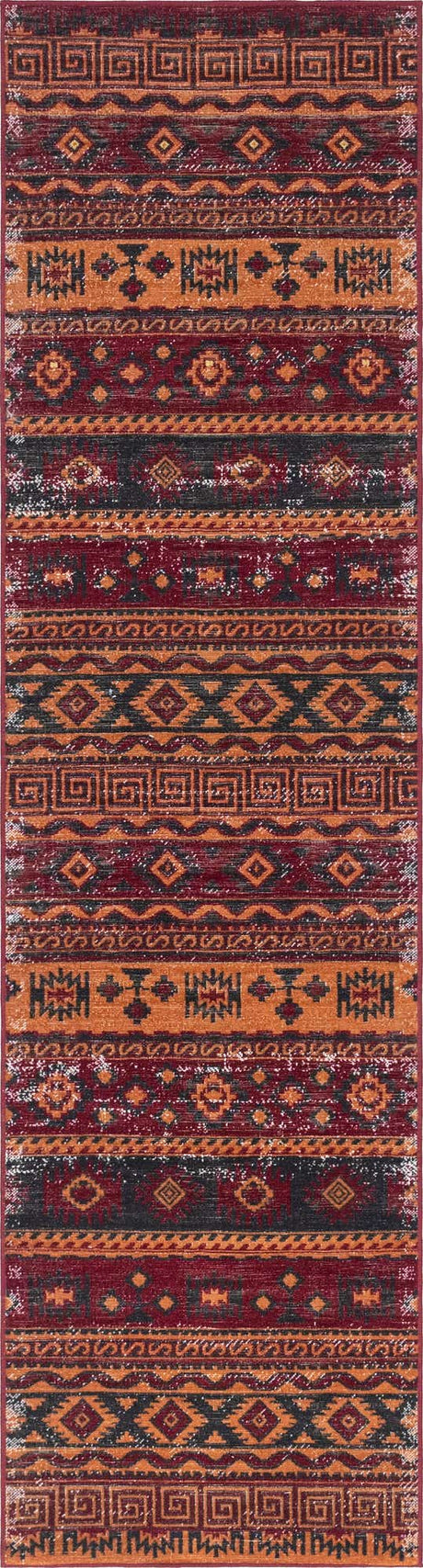 Rust Red 2' 7 x 10' Lucerne Runner Area Rug 100% Polypropylene Traditional Classic Easy Clean Carpet for Kitchens, Living Rooms, Bedroom, Office for Sale at Rug Engine
