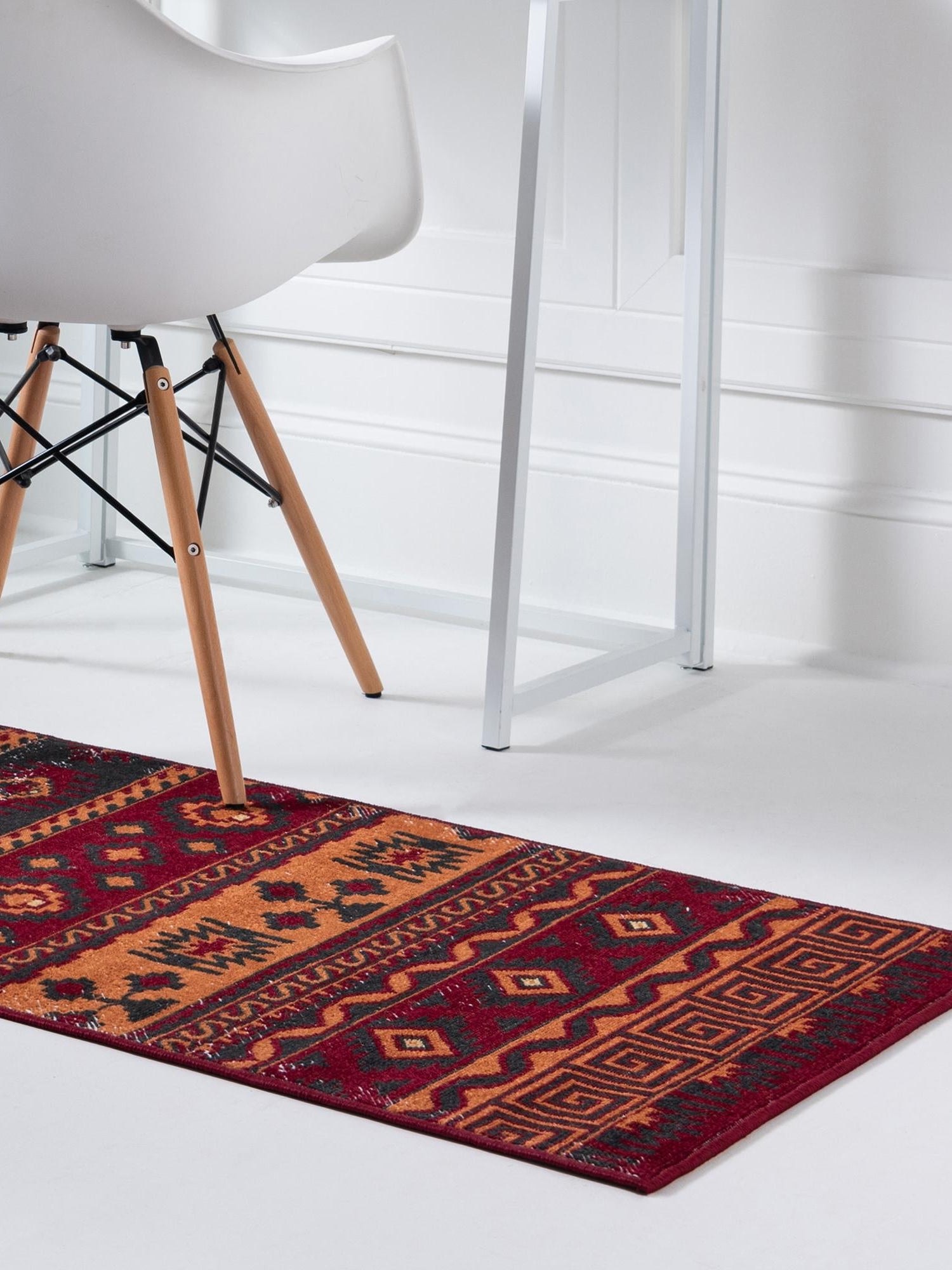 Rust Red 2' 7 x 10' Lucerne Runner Area Rug 100% Polypropylene Traditional Classic Easy Clean Carpet for Kitchens, Living Rooms, Bedroom, Office for Sale at Rug Engine