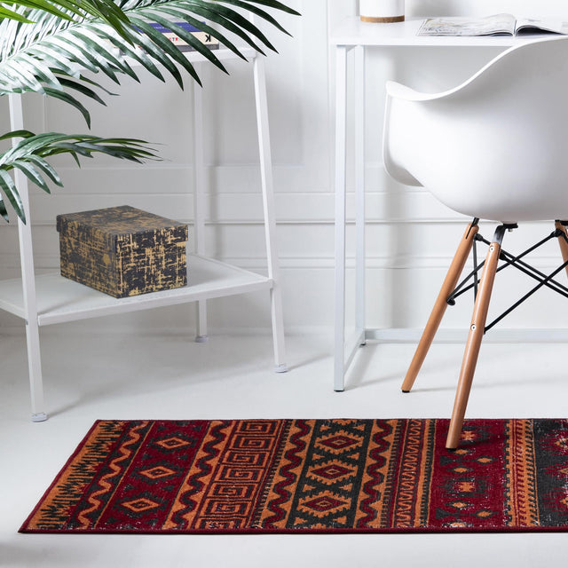 Rust Red 2' x 7' 1 Lucerne Runner Area Rug 100% Polypropylene Traditional Classic Easy Clean Carpet for Kitchens, Living Rooms, Bedroom, Office for Sale at Rug Engine