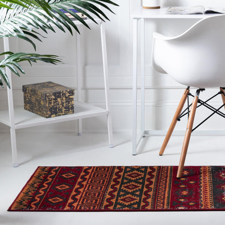 Rust Red 2' x 6' 1 Lucerne Runner Area Rug 100% Polypropylene Traditional Classic Easy Clean Carpet for Kitchens, Living Rooms, Bedroom, Office for Sale at Rug Engine
