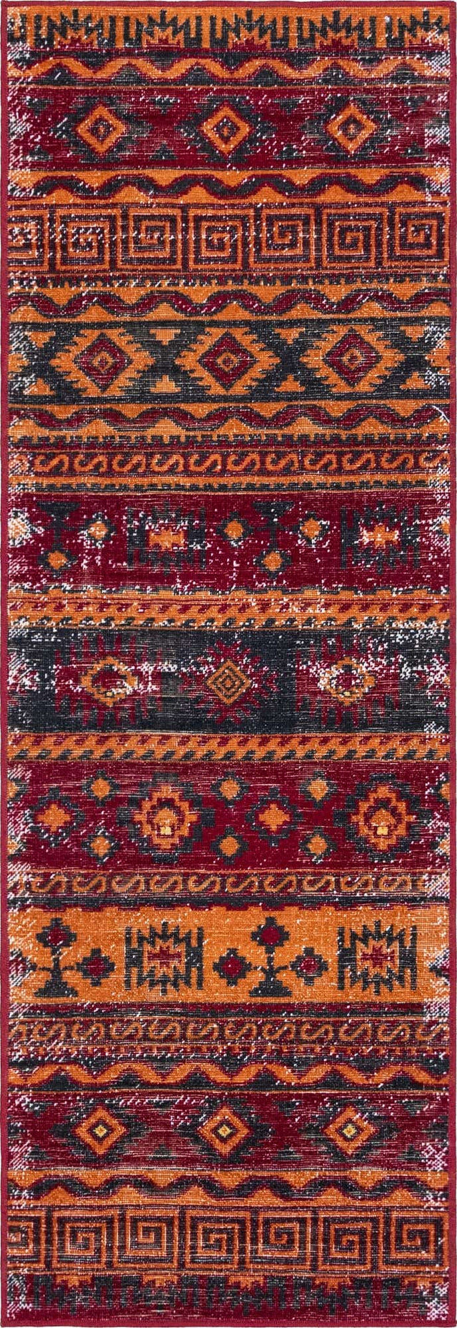 Rust Red 2' x 6' 1 Lucerne Runner Area Rug 100% Polypropylene Traditional Classic Easy Clean Carpet for Kitchens, Living Rooms, Bedroom, Office for Sale at Rug Engine