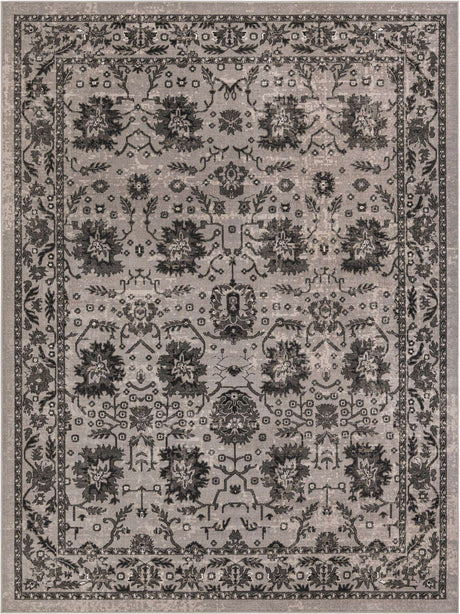 Light Gray 9' x 12' Lucerne Rectangle Area Rug 100% Polypropylene Traditional Classic Easy Clean Carpet for Kitchens, Living Rooms, Bedroom, Office for Sale at Rug Engine