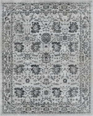 Light Gray 7' 10 x 10' Lucerne Rectangle Area Rug 100% Polypropylene Traditional Classic Easy Clean Carpet for Kitchens, Living Rooms, Bedroom, Office for Sale at Rug Engine