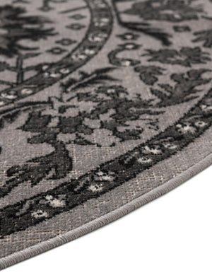 Light Gray 5' 3 x 5' 3 Lucerne Round Area Rug 100% Polypropylene Traditional Classic Easy Clean Carpet for Kitchens, Living Rooms, Bedroom, Office for Sale at Rug Engine