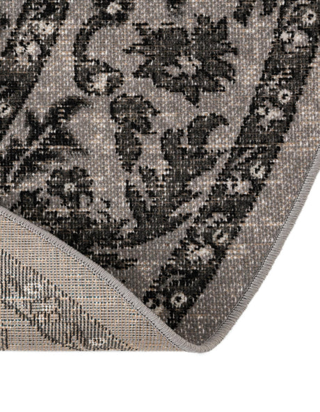 Light Gray 5' 3 x 5' 3 Lucerne Round Area Rug 100% Polypropylene Traditional Classic Easy Clean Carpet for Kitchens, Living Rooms, Bedroom, Office for Sale at Rug Engine