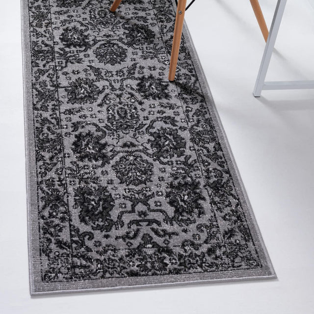 Light Gray 2' 7 x 10' Lucerne Runner Area Rug 100% Polypropylene Traditional Classic Easy Clean Carpet for Kitchens, Living Rooms, Bedroom, Office for Sale at Rug Engine