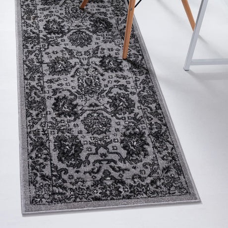Light Gray 2' x 6' 1 Lucerne Runner Area Rug 100% Polypropylene Traditional Classic Easy Clean Carpet for Kitchens, Living Rooms, Bedroom, Office for Sale at Rug Engine