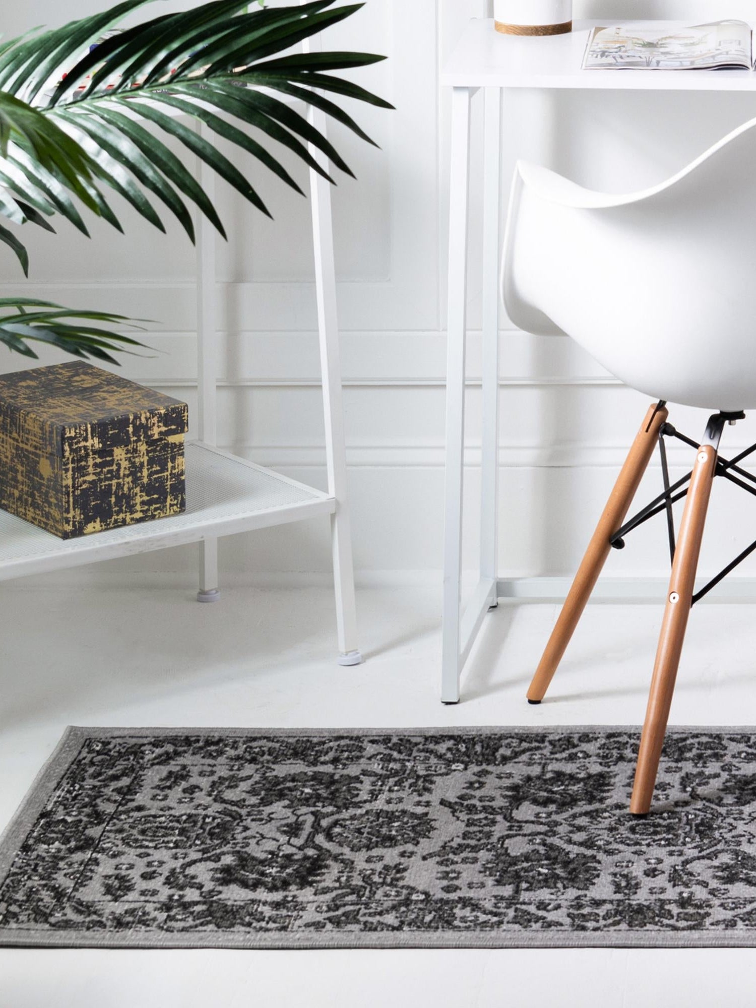 Light Gray 2' 7 x 10' Lucerne Runner Area Rug 100% Polypropylene Traditional Classic Easy Clean Carpet for Kitchens, Living Rooms, Bedroom, Office for Sale at Rug Engine