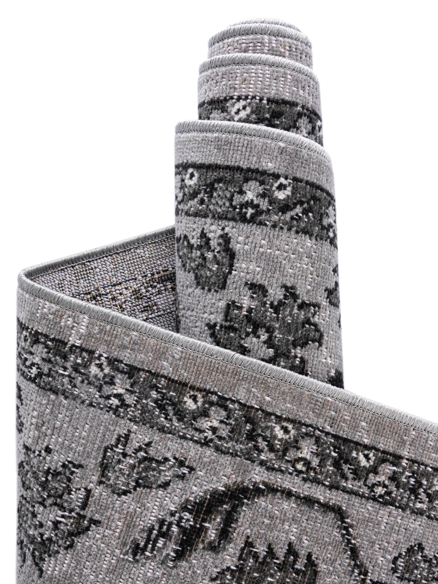 Light Gray 2' 7 x 10' Lucerne Runner Area Rug 100% Polypropylene Traditional Classic Easy Clean Carpet for Kitchens, Living Rooms, Bedroom, Office for Sale at Rug Engine