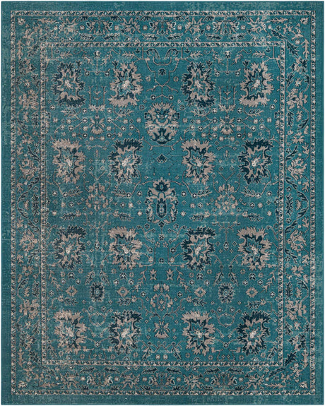 Blue 7' 10 x 10' Lucerne Rectangle Area Rug 100% Polypropylene Traditional Classic Easy Clean Carpet for Kitchens, Living Rooms, Bedroom, Office for Sale at Rug Engine