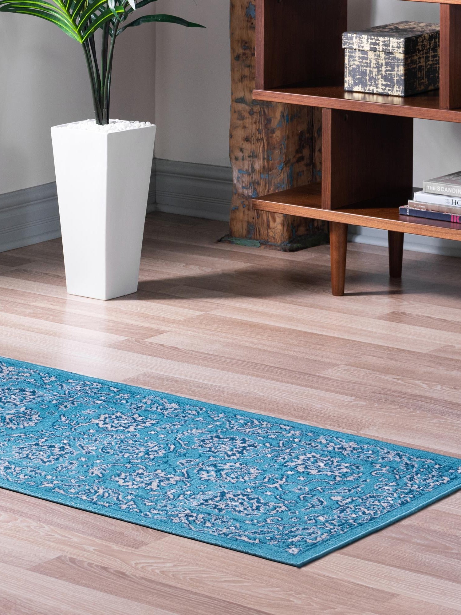 Blue 2' x 6' 1 Lucerne Runner Area Rug 100% Polypropylene Traditional Classic Easy Clean Carpet for Kitchens, Living Rooms, Bedroom, Office for Sale at Rug Engine