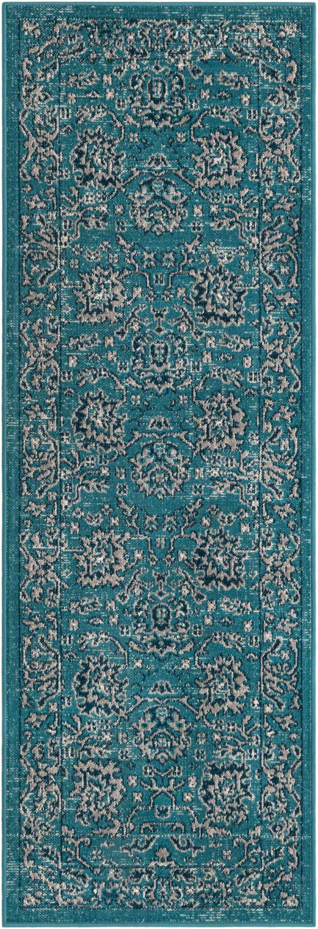 Blue 2' x 6' 1 Lucerne Runner Area Rug 100% Polypropylene Traditional Classic Easy Clean Carpet for Kitchens, Living Rooms, Bedroom, Office for Sale at Rug Engine