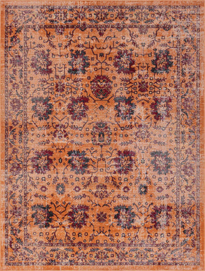 Orange 9' x 12' Lucerne Rectangle Area Rug 100% Polypropylene Traditional Classic Easy Clean Carpet for Kitchens, Living Rooms, Bedroom, Office for Sale at Rug Engine