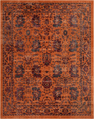 Orange 7' 10 x 10' Lucerne Rectangle Area Rug 100% Polypropylene Traditional Classic Easy Clean Carpet for Kitchens, Living Rooms, Bedroom, Office for Sale at Rug Engine