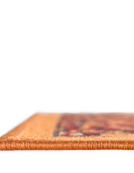 Orange 4' 1 x 6' 1 Lucerne Rectangle Area Rug 100% Polypropylene Traditional Classic Easy Clean Carpet for Kitchens, Living Rooms, Bedroom, Office for Sale at Rug Engine