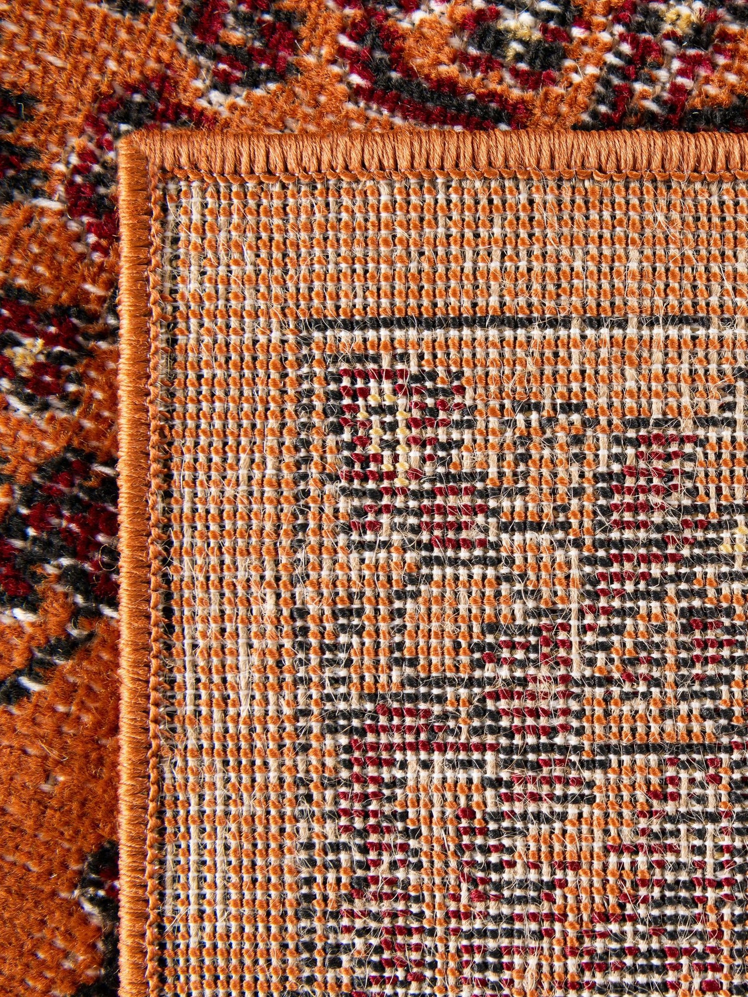 Orange 4' 1 x 6' 1 Lucerne Rectangle Area Rug 100% Polypropylene Traditional Classic Easy Clean Carpet for Kitchens, Living Rooms, Bedroom, Office for Sale at Rug Engine