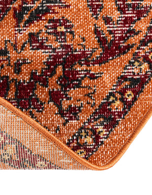 Orange 5' 3 x 5' 3 Lucerne Round Area Rug 100% Polypropylene Traditional Classic Easy Clean Carpet for Kitchens, Living Rooms, Bedroom, Office for Sale at Rug Engine