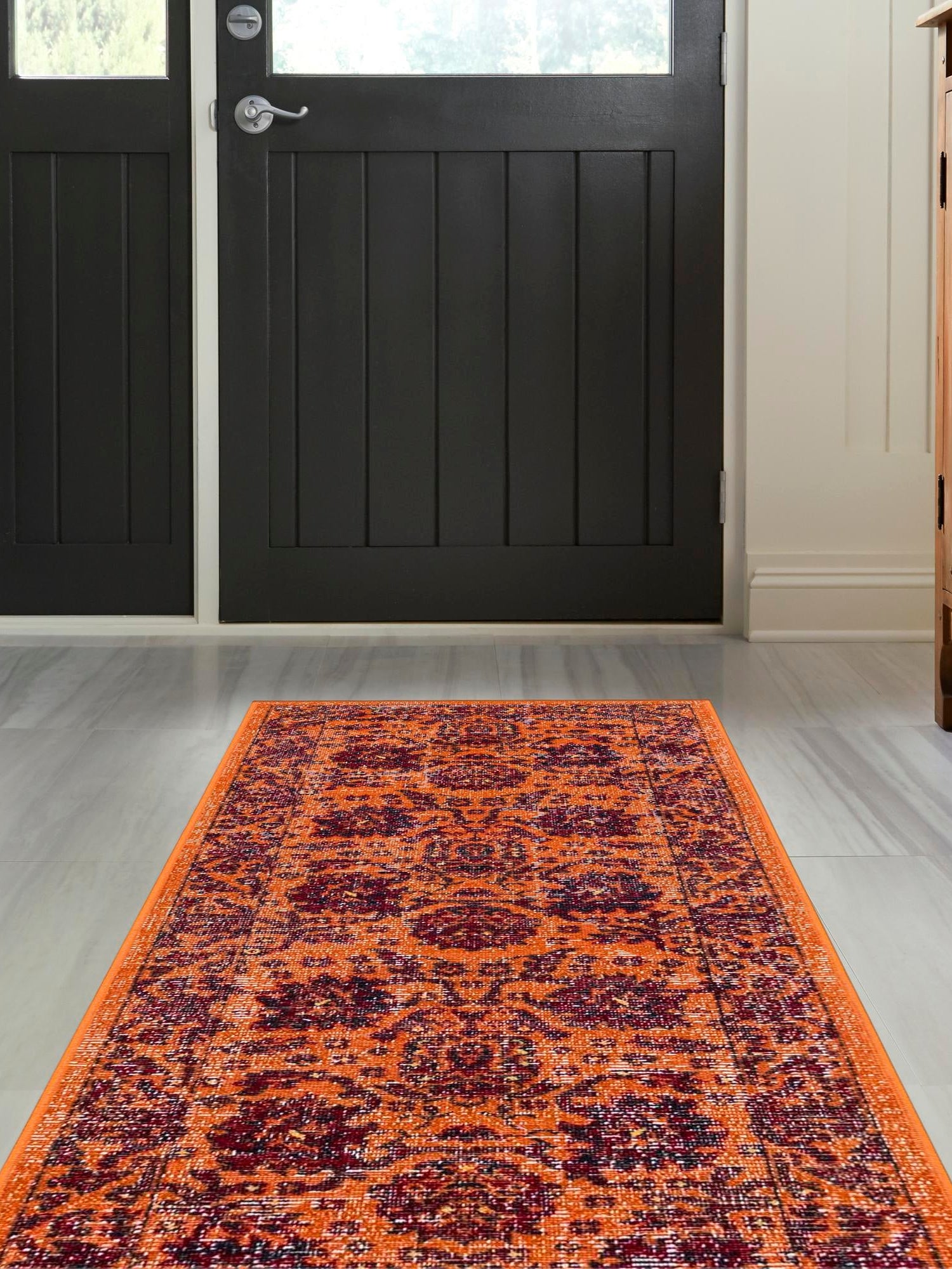 Orange 2' x 6' 1 Lucerne Runner Area Rug 100% Polypropylene Traditional Classic Easy Clean Carpet for Kitchens, Living Rooms, Bedroom, Office for Sale at Rug Engine