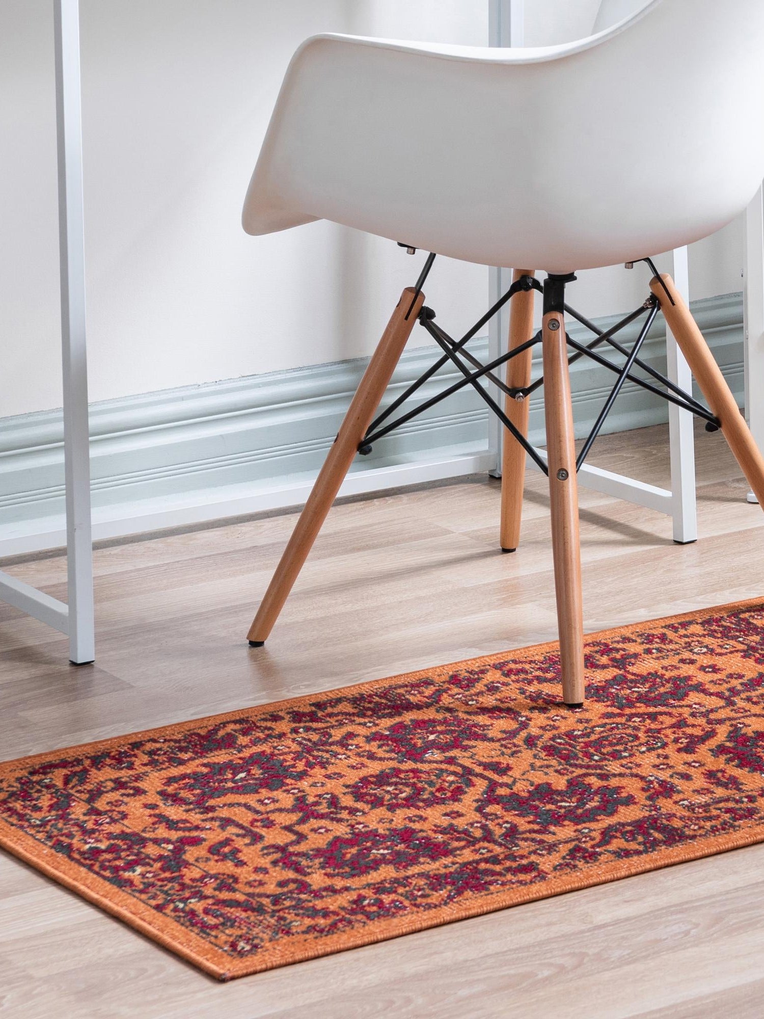 Orange 2' x 6' 1 Lucerne Runner Area Rug 100% Polypropylene Traditional Classic Easy Clean Carpet for Kitchens, Living Rooms, Bedroom, Office for Sale at Rug Engine