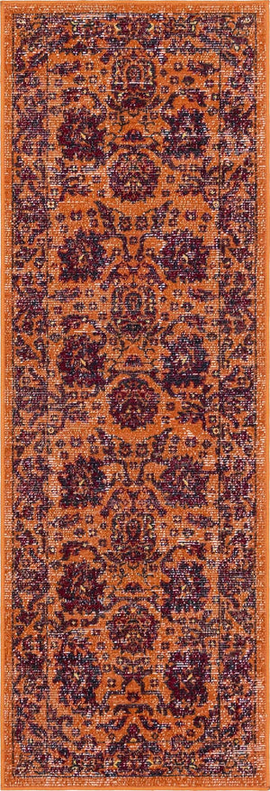 Orange 2' x 6' 1 Lucerne Runner Area Rug 100% Polypropylene Traditional Classic Easy Clean Carpet for Kitchens, Living Rooms, Bedroom, Office for Sale at Rug Engine