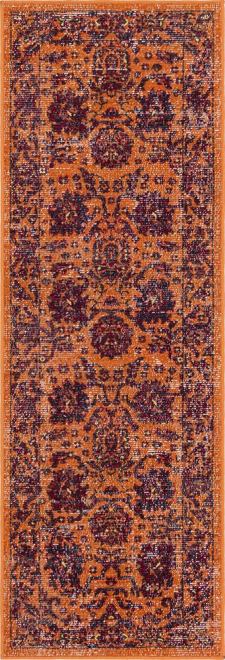 Orange 2' x 6' 1 Lucerne Runner Area Rug 100% Polypropylene Traditional Classic Easy Clean Carpet for Kitchens, Living Rooms, Bedroom, Office for Sale at Rug Engine
