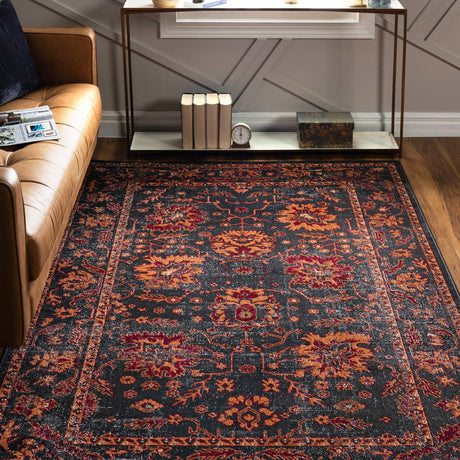 Black 2' x 3' 1 Lucerne Rectangle Area Rug 100% Polypropylene Traditional Classic Easy Clean Carpet for Kitchens, Living Rooms, Bedroom, Office for Sale at Rug Engine