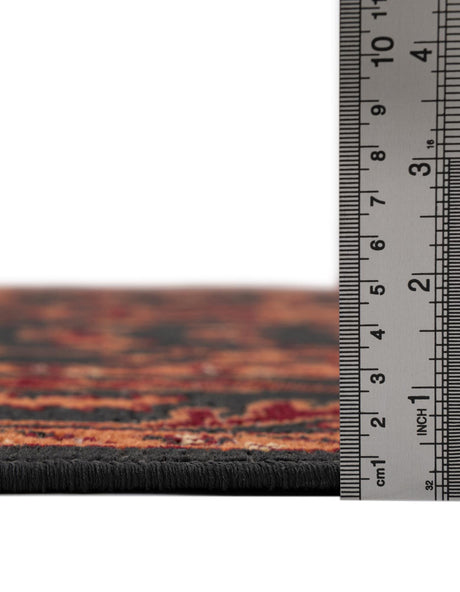 Black 6' 1 x 9' Lucerne Rectangle Area Rug 100% Polypropylene Traditional Classic Easy Clean Carpet for Kitchens, Living Rooms, Bedroom, Office for Sale at Rug Engine