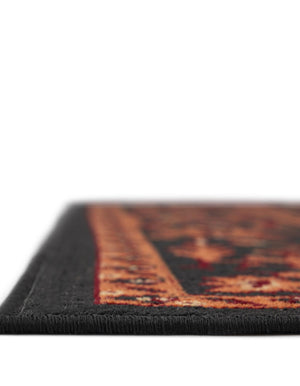 Black 3' 3 x 5' 3 Lucerne Rectangle Area Rug 100% Polypropylene Traditional Classic Easy Clean Carpet for Kitchens, Living Rooms, Bedroom, Office for Sale at Rug Engine