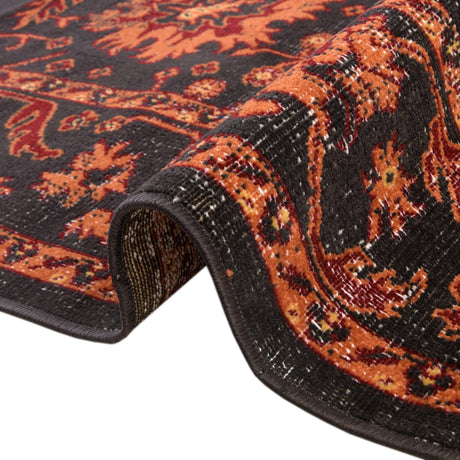 Black 7' 10 x 7' 10 Lucerne Round Area Rug 100% Polypropylene Traditional Classic Easy Clean Carpet for Kitchens, Living Rooms, Bedroom, Office for Sale at Rug Engine