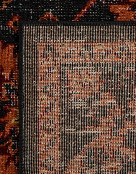Black 2' x 7' 1 Lucerne Runner Area Rug 100% Polypropylene Traditional Classic Easy Clean Carpet for Kitchens, Living Rooms, Bedroom, Office for Sale at Rug Engine
