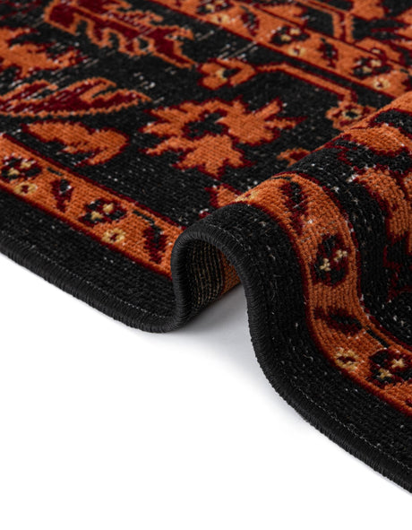 Black 2' x 5' 3 Lucerne Runner Area Rug 100% Polypropylene Traditional Classic Easy Clean Carpet for Kitchens, Living Rooms, Bedroom, Office for Sale at Rug Engine