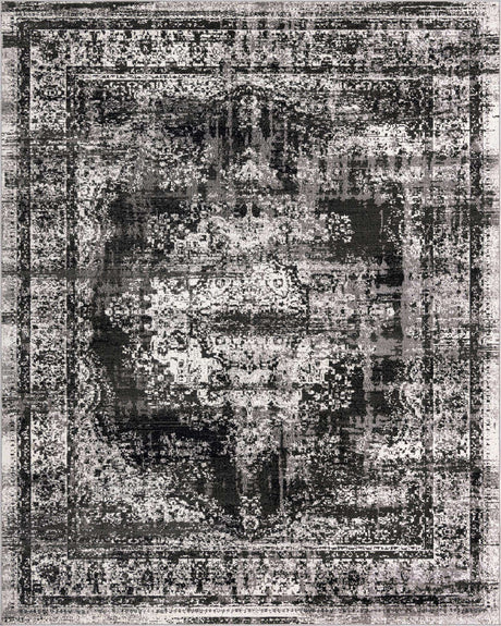 Gray 7' 10 x 10' Lucerne Rectangle Area Rug 100% Polypropylene Traditional Classic Easy Clean Carpet for Kitchens, Living Rooms, Bedroom, Office for Sale at Rug Engine