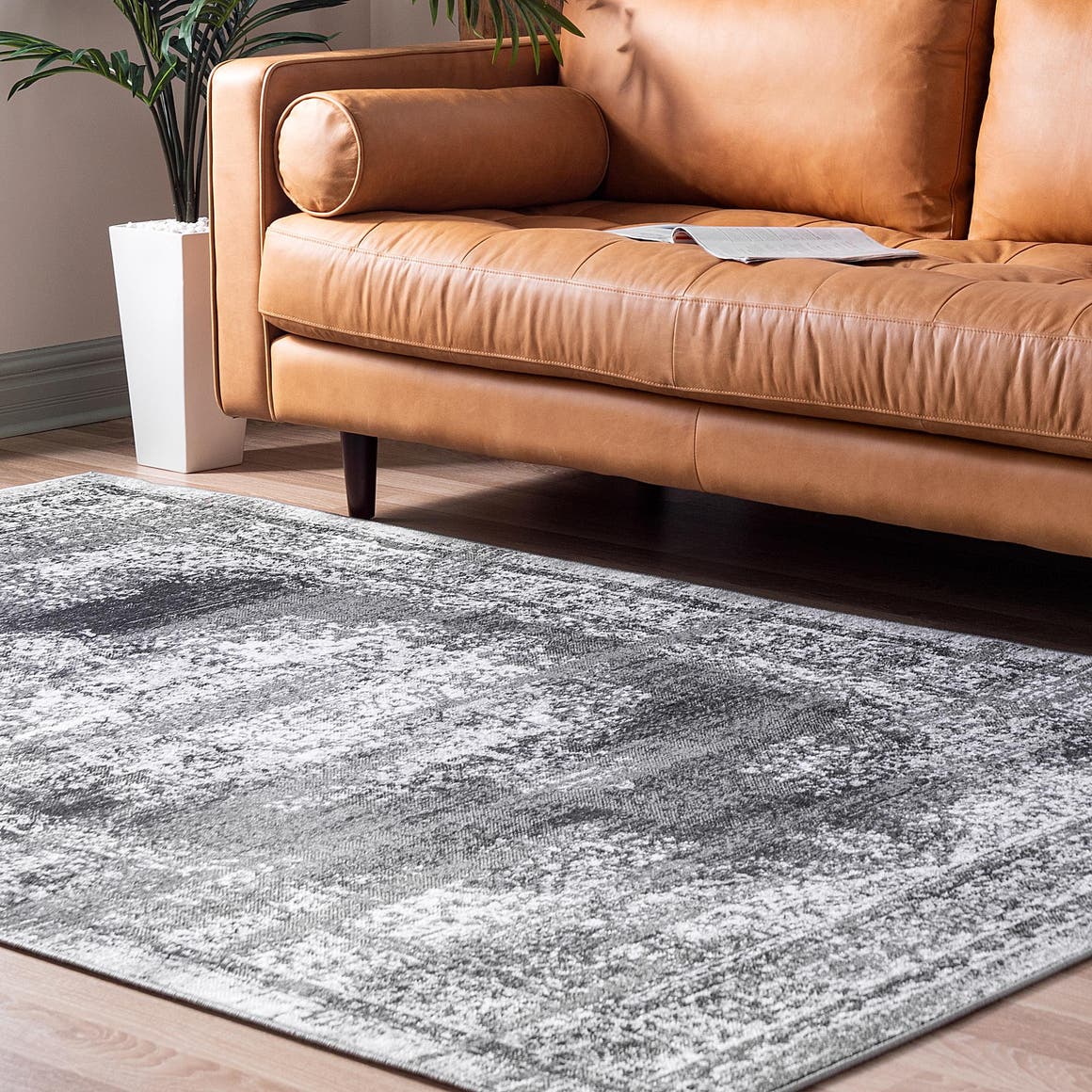 Gray 7' 10 x 10' Lucerne Rectangle Area Rug 100% Polypropylene Traditional Classic Easy Clean Carpet for Kitchens, Living Rooms, Bedroom, Office for Sale at Rug Engine