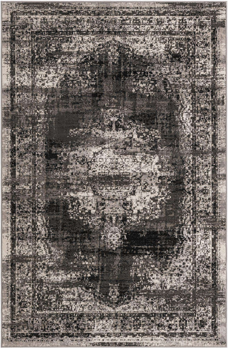 Gray 5' 3 x 8' Lucerne Rectangle Area Rug 100% Polypropylene Traditional Classic Easy Clean Carpet for Kitchens, Living Rooms, Bedroom, Office for Sale at Rug Engine