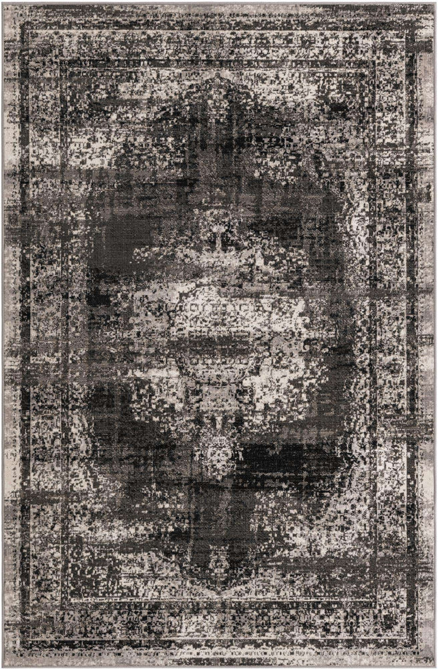 Gray 5' 3 x 8' Lucerne Rectangle Area Rug 100% Polypropylene Traditional Classic Easy Clean Carpet for Kitchens, Living Rooms, Bedroom, Office for Sale at Rug Engine