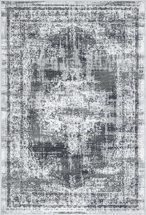Gray 4' 1 x 6' 1 Lucerne Rectangle Area Rug 100% Polypropylene Traditional Classic Easy Clean Carpet for Kitchens, Living Rooms, Bedroom, Office for Sale at Rug Engine