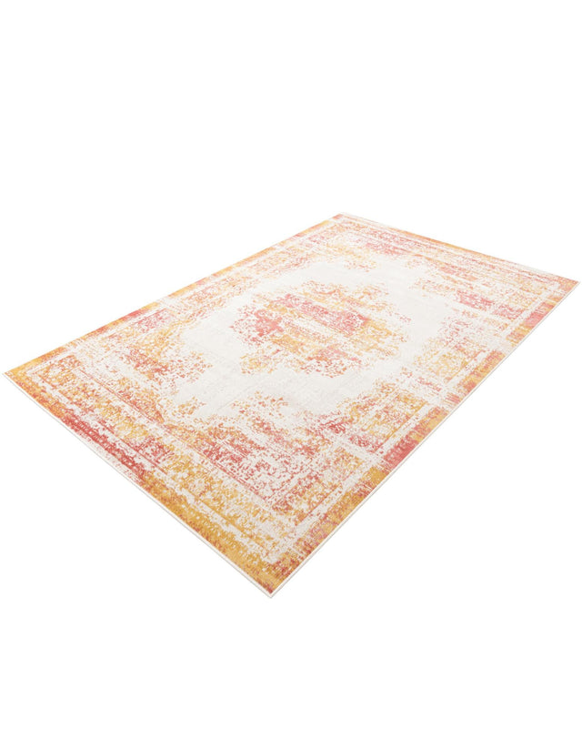 Ivory 5' 3 x 8' Lucerne Rectangle Area Rug 100% Polypropylene Traditional Classic Easy Clean Carpet for Kitchens, Living Rooms, Bedroom, Office for Sale at Rug Engine