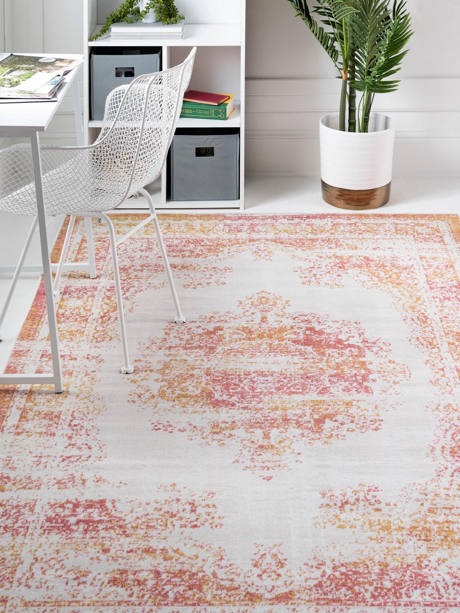 Ivory 9' x 12' Lucerne Rectangle Area Rug 100% Polypropylene Traditional Classic Easy Clean Carpet for Kitchens, Living Rooms, Bedroom, Office for Sale at Rug Engine