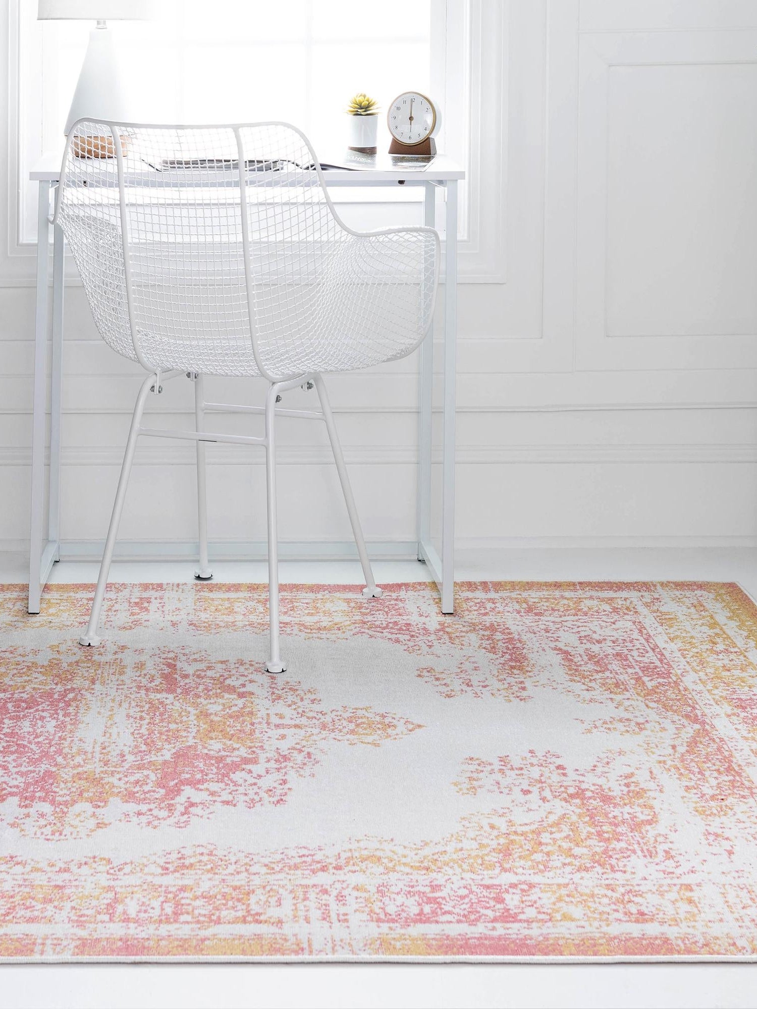 Ivory 7' 10 x 10' Lucerne Rectangle Area Rug 100% Polypropylene Traditional Classic Easy Clean Carpet for Kitchens, Living Rooms, Bedroom, Office for Sale at Rug Engine