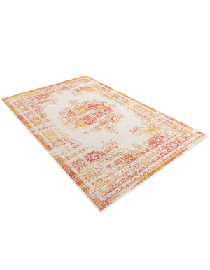 Ivory 5' 3 x 8' Lucerne Rectangle Area Rug 100% Polypropylene Traditional Classic Easy Clean Carpet for Kitchens, Living Rooms, Bedroom, Office for Sale at Rug Engine